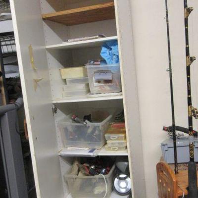 Hall garage cabinet fishing and garage supplies