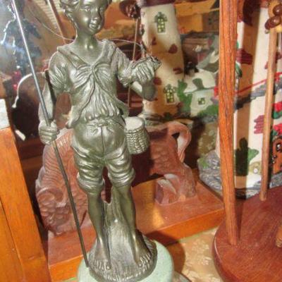 Hall little boy on stand