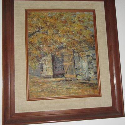 Hall painting of barn scene