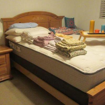 Hall beautyrest mattress bed and nightstand