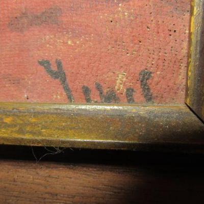 Hall signature of the lady on the stairs painting