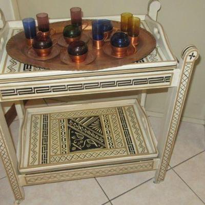 Hall exotic teacart and tv tables