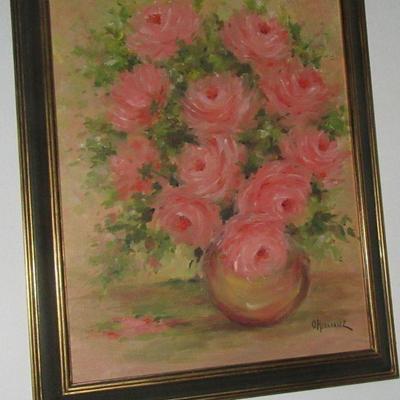 Hall painting of vase of flowers