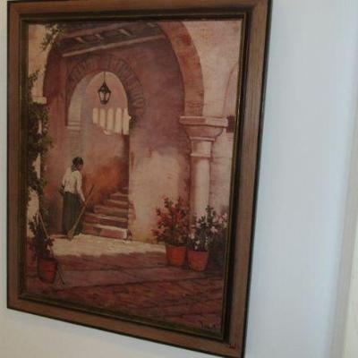 Hall lady on the stairs painting