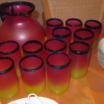 Hall pitcher set with glasses