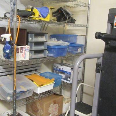 Hall shelving and supplies