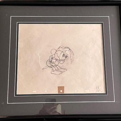 Mickey signed pencil drawing 