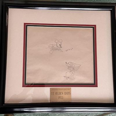 Mickey signed pencil drawing