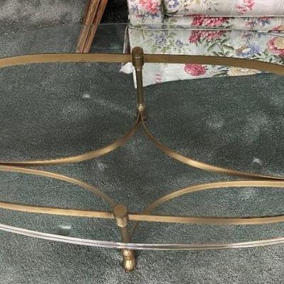 Mid century modern glass top coffee table