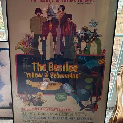 The Beatles yellow submarine framed poster
