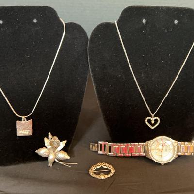 2 Sterling Silver Pins Plus…