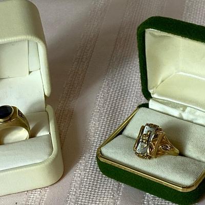 Vintage 1964 10k High School Class Ring & 10k Ring