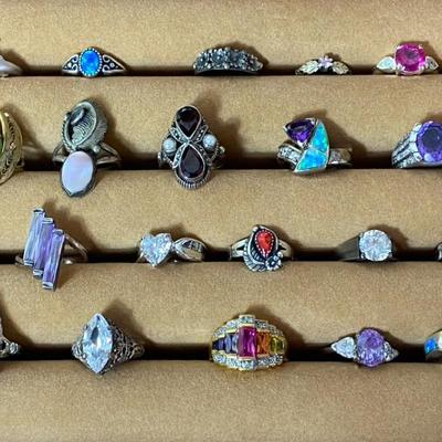 Sterling Rings With Display Box