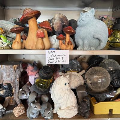 Mushroom Yard Art & Small Animals Yard Art