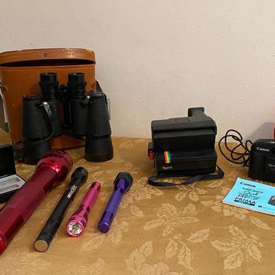 Omega Binoculars, Canon Sure Shot And  Vintage Polaroid