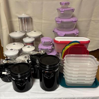 4 Pc Oggi Black Canister Set, Food Saver Canister Set, Lock & Lock Sets