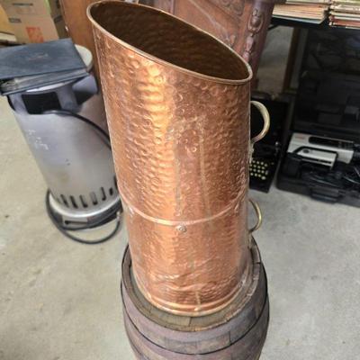 Ethan Allen Hammered Copper umbrella stand