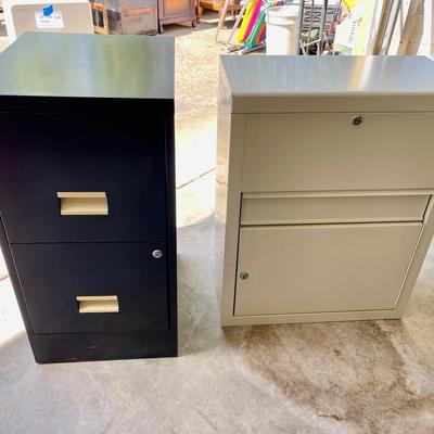 Lot 071-GAR: Ebony and Ivory File Cabinet Duo