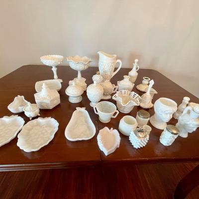 Lot 021-LR: Eclectic Milk Glass Collection