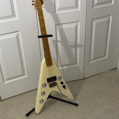 Lot 013-BR2: Vintage Kramer Flying V Vanguard Electric Guitar 