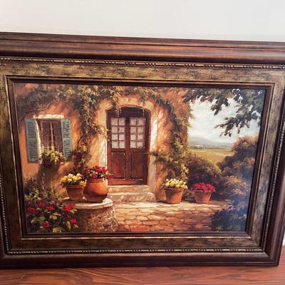 Lot 030-MBR: Large Framed Art #1 (Tuscan Cottage)
