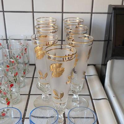 Vintage Libbey gold leaf pilsner glasses