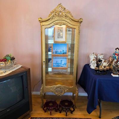 Vintage lighted display cabinet