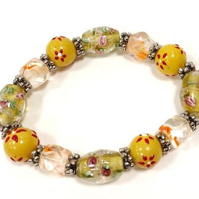Art glass stretch bracelet