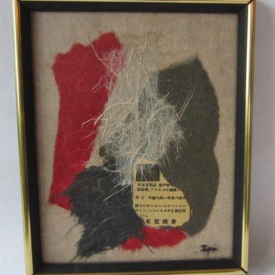 MID CENTURY ISA NELSON SIGNED COLIAGE TITLED "TOBO'S TREASURE"