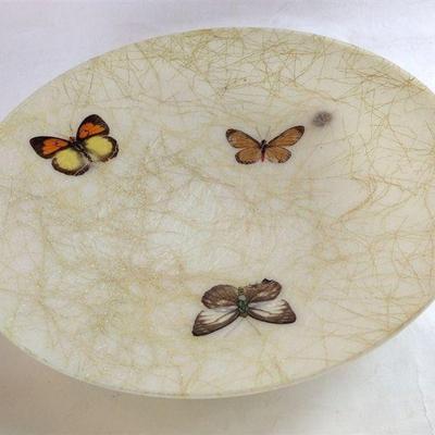 Fiber glass butterfly footed tray MCM