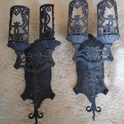 old aluminum wall sconce