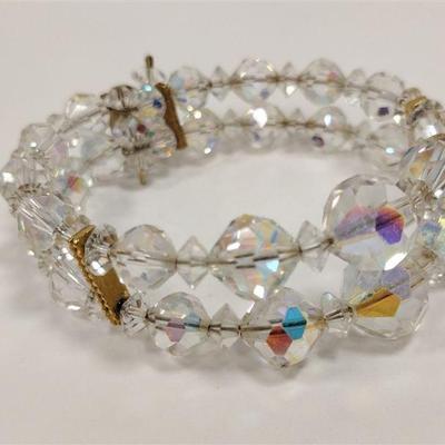 faceted glass coil bracelet