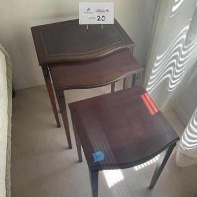 Set Of Three Dark Wood Nesting Tables