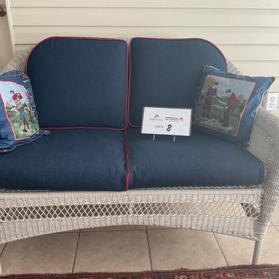 Wicker Loveseat 56 X 24 X 36 With Cushions