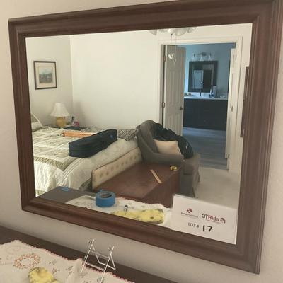 Wood Frame Wall Mirror 42 X 34