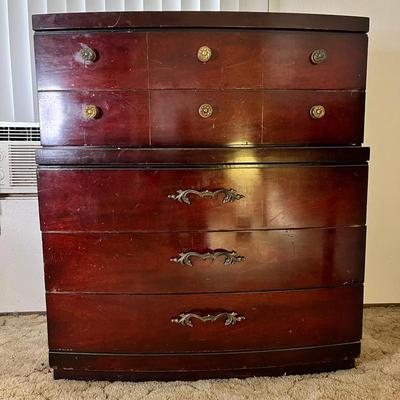 MCM Bedroom Set - Chest Of Drawers, Headboard, Vanity Dresser & Mirror