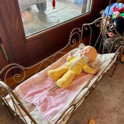 Antique doll bed - the real deal 
