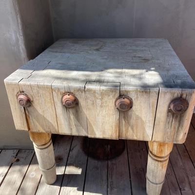 Massive  butcher block ANTIQUE - rare to find this size - you must bring people to move ! 