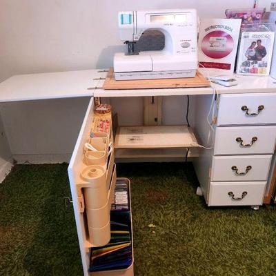 Janome Sewing Machine & Sewing Cabinet