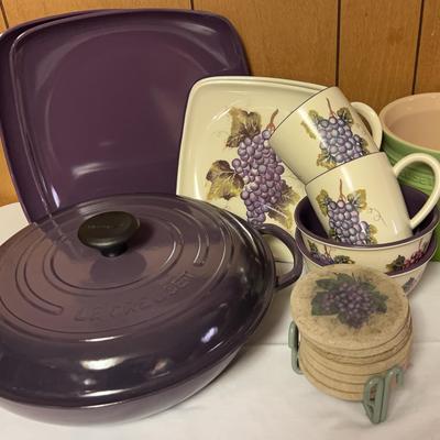 Le Creuset Round Cast Iron Skillet, Stoneware Utensil Holder & More