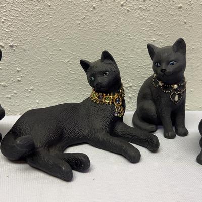 Lenox Black Cat Figurines With Jeweled Collars #3
