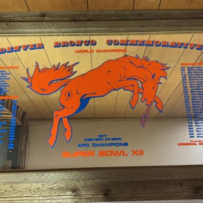 Denver Bronco 1977 Framed Commemorative Mirror