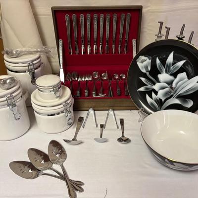 Interpur Stainless Silverware Set In Box, Oggi Canister Set And More