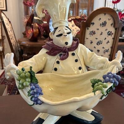 Lg Chef W/ Red Scarf And Grapes