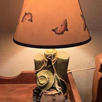 "Gone Fishing" Vintage Lamp 