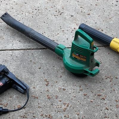 Electric Blowers And Electric Chainsaw Lot