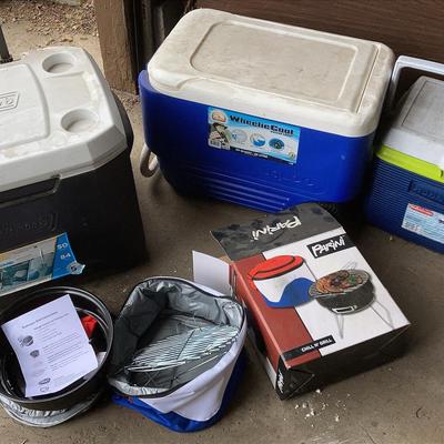 Coolers & Portable Grill Lot 