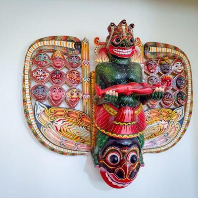 Maha Kola Mask with 18 'Demons of Sickness'
