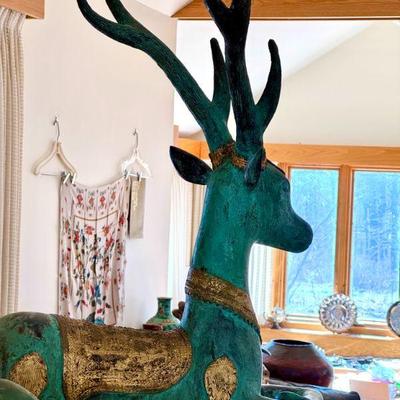 (2) Sarreid Metal Deer-1970s
