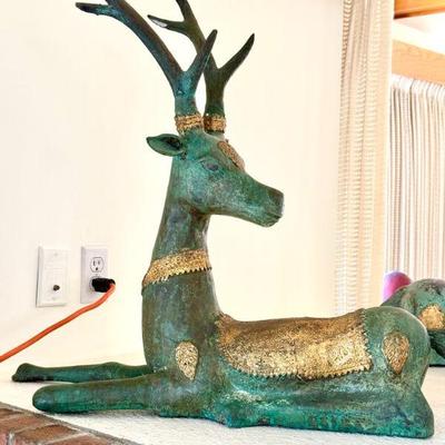 (2) Sarreid Metal Deer-1970s
